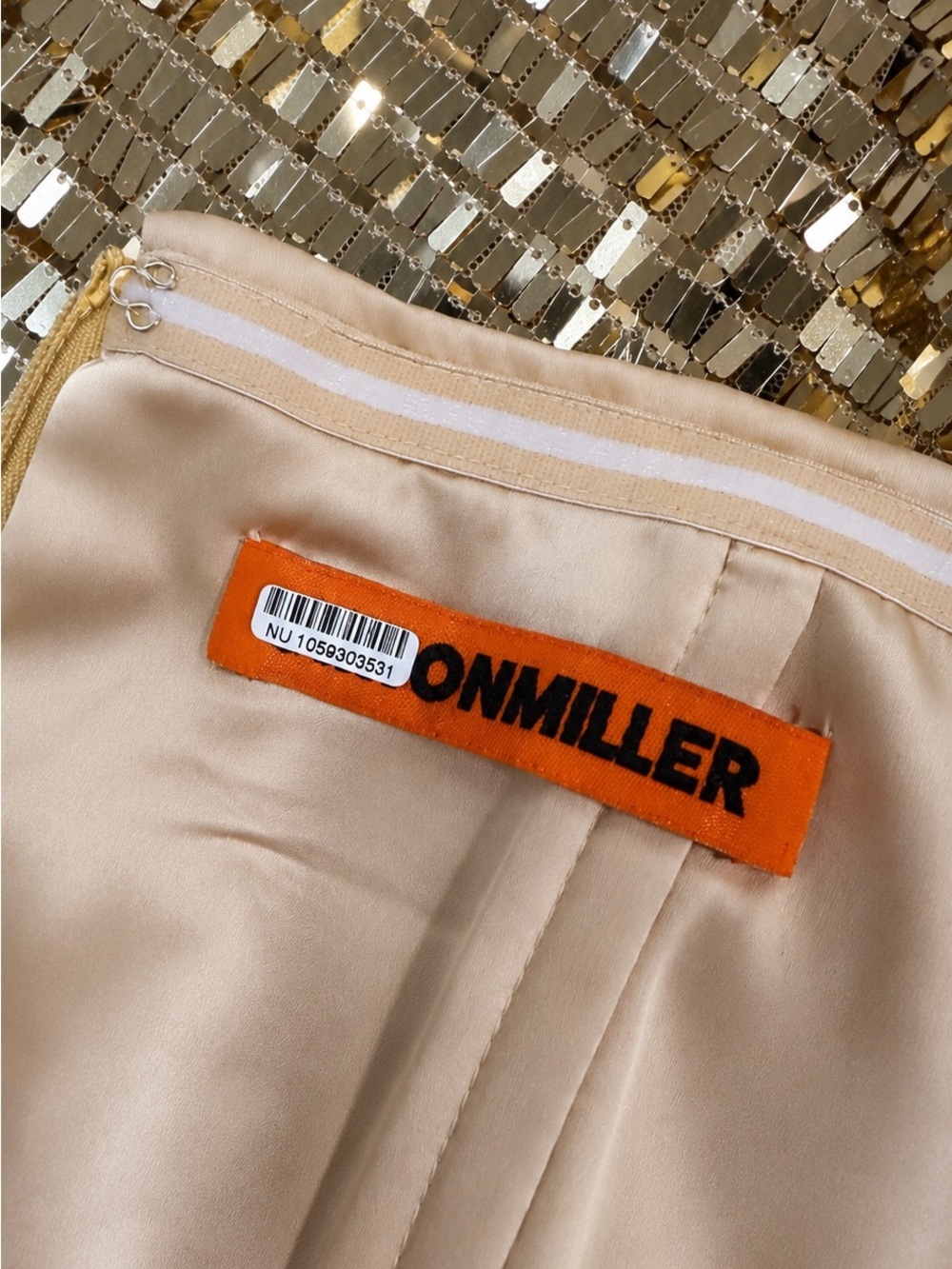 Simon Miller Gold Strapless Sequin Column Gown | Metallic Evening Dress - Picture 5 of 11
